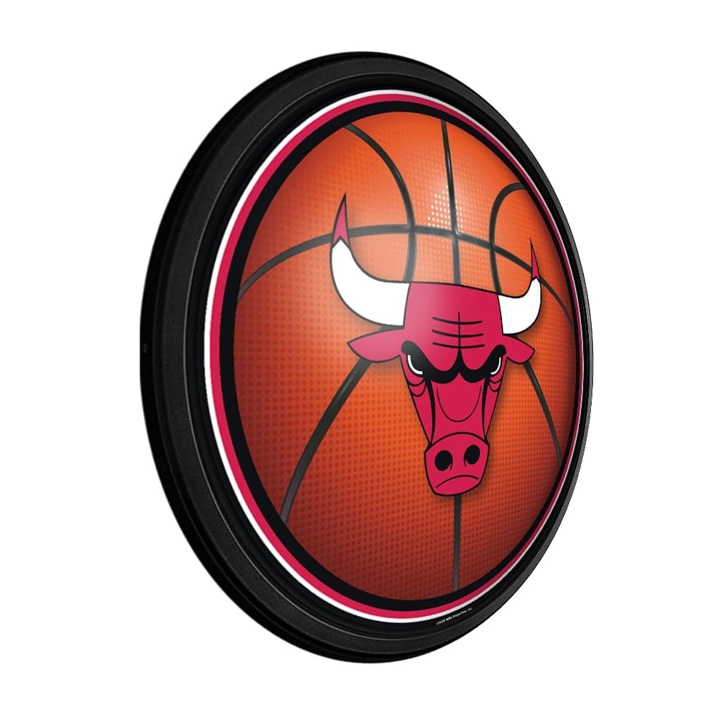 Chicago Bulls: Basketball - Round Slimline Lighted Wall Sign - The Fan-Brand