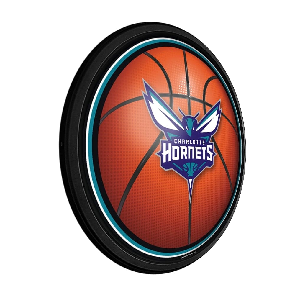 Charlotte Hornets: Basketball - Round Slimline Lighted Wall Sign - The Fan-Brand