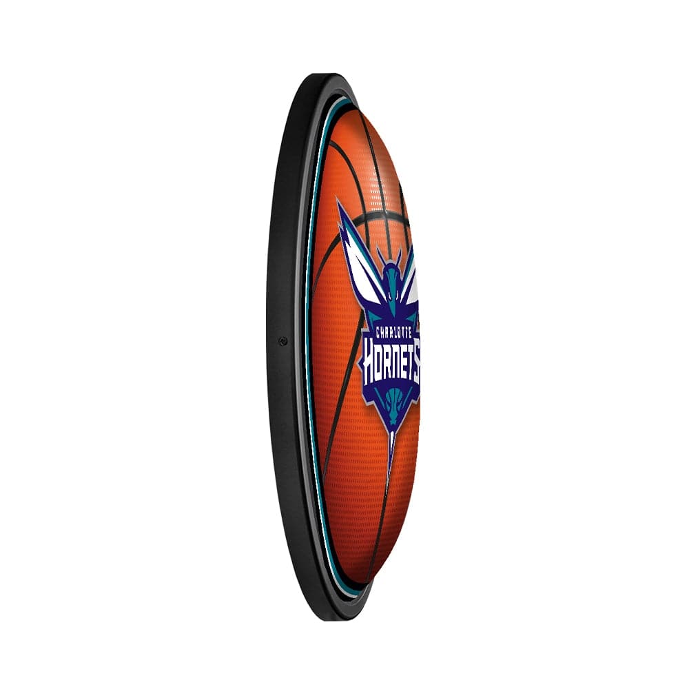 Charlotte Hornets: Basketball - Round Slimline Lighted Wall Sign - The Fan-Brand