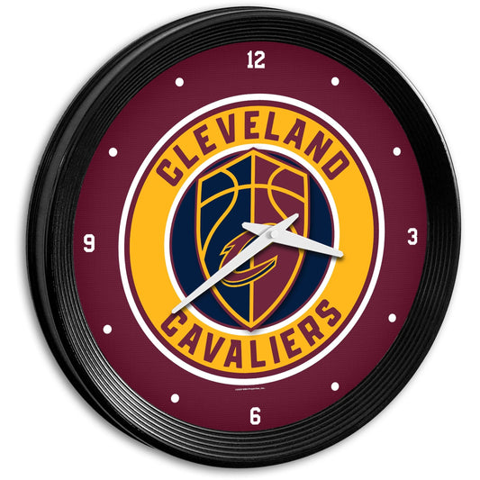 Cleveland Cavaliers: Ribbed Frame Wall Clock - The Fan-Brand