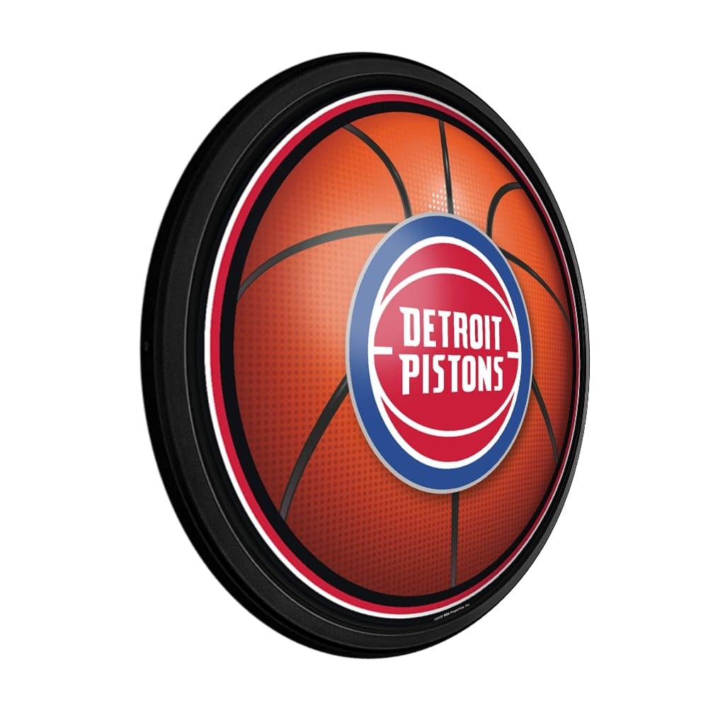 Detroit Pistons: Basketball - Round Slimline Lighted Wall Sign - The Fan-Brand