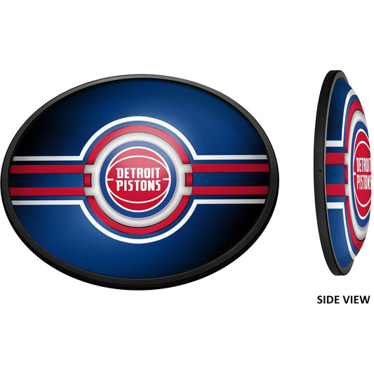 Detroit Pistons: Oval Slimline Lighted Wall Sign - The Fan-Brand