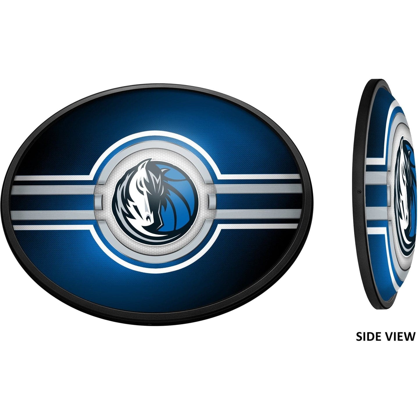 Dallas Mavericks: Oval Slimline Lighted Wall Sign - The Fan-Brand