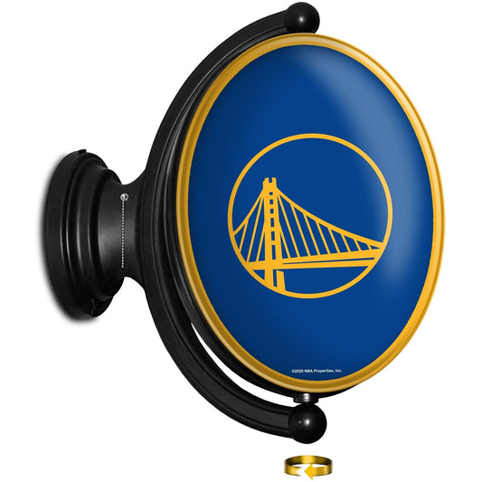 Golden State Warriors: Original Oval Rotating Lighted Wall Sign - The Fan-Brand