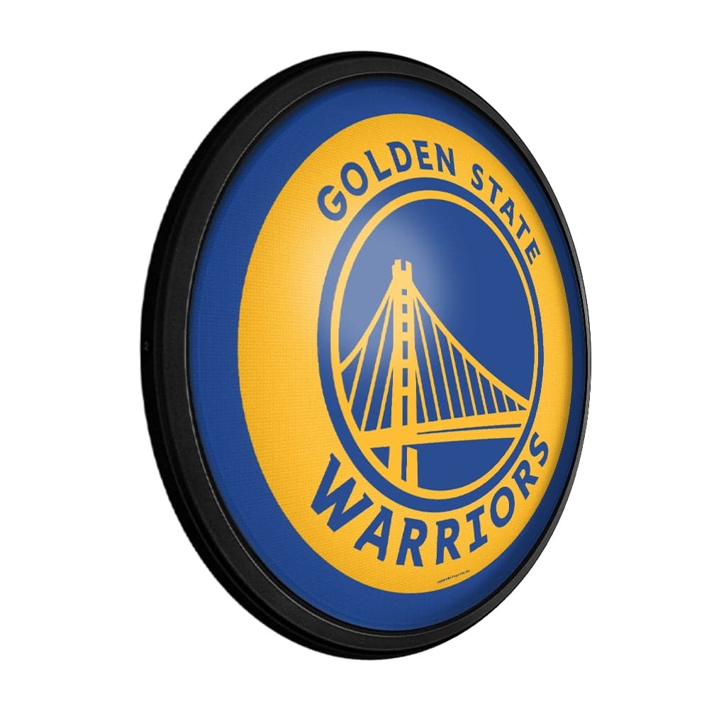 Golden State Warriors: Round Slimline Lighted Wall Sign - The Fan-Brand