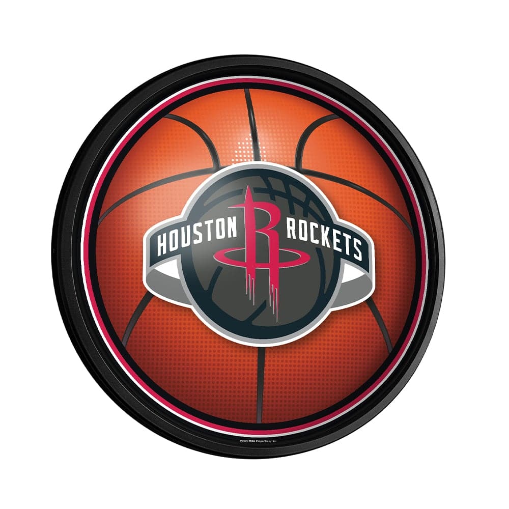 Houston Rockets: Basketball - Round Slimline Lighted Wall Sign - The Fan-Brand