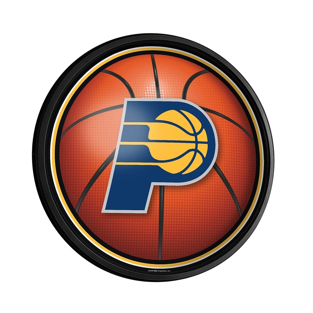Indiana Pacers: Basketball - Round Slimline Lighted Wall Sign - The Fan-Brand