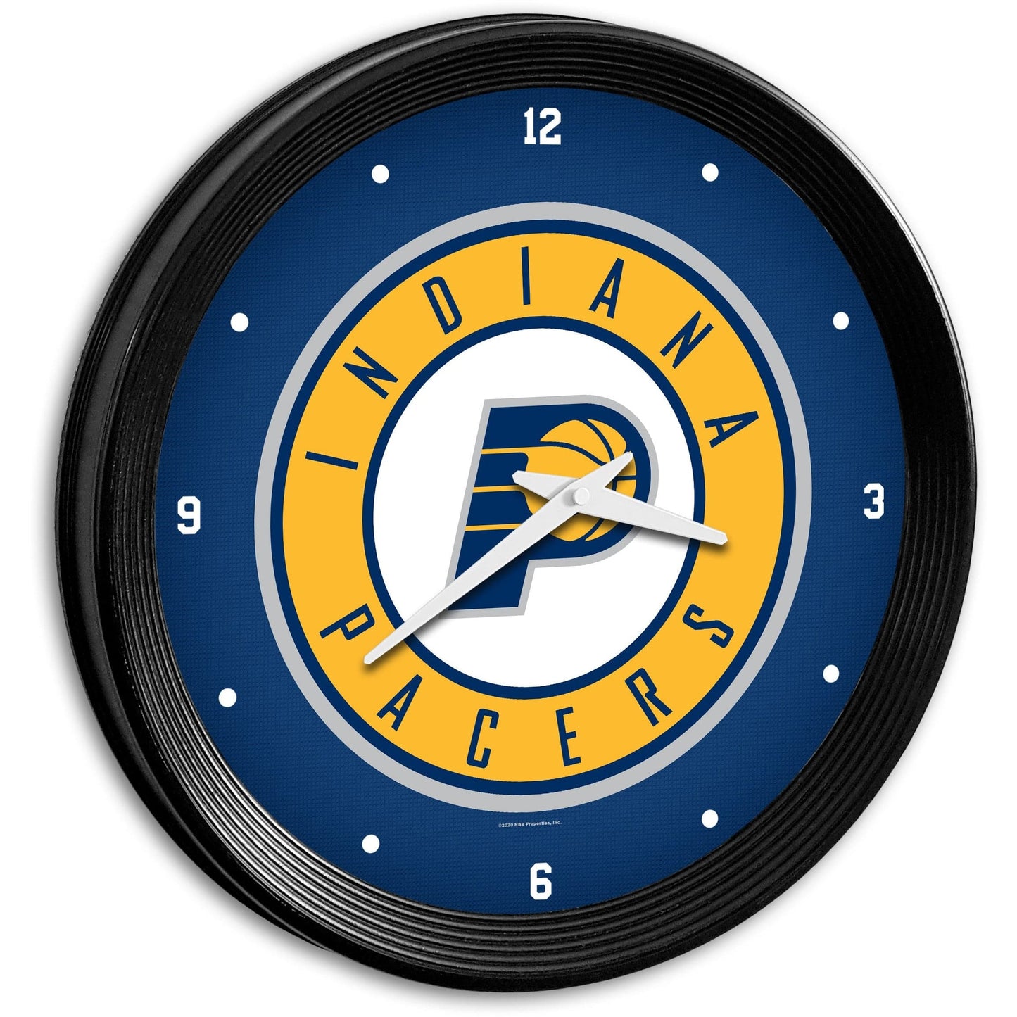 Indiana Pacers: Ribbed Frame Wall Clock - The Fan-Brand