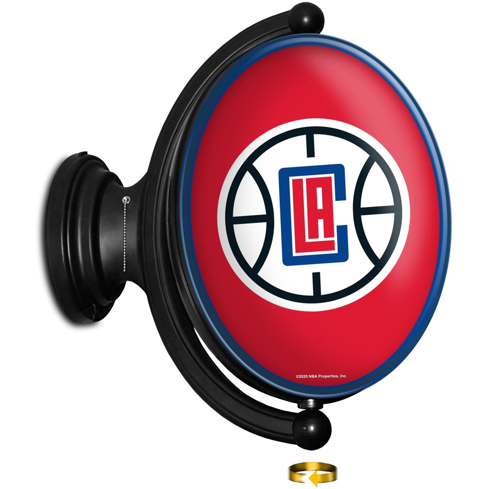 Los Angeles Clippers: Original Oval Rotating Lighted Wall Sign - The Fan-Brand