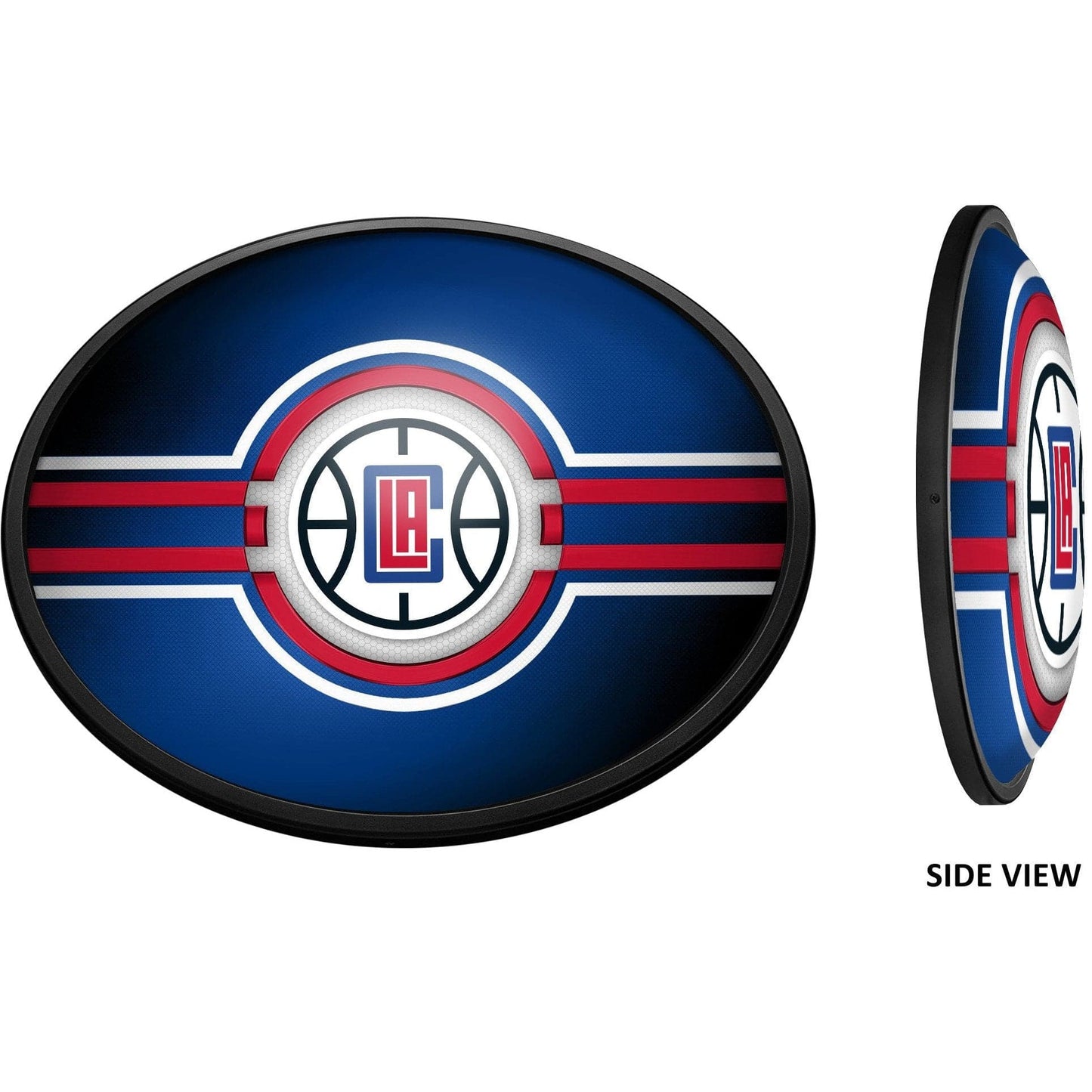 Los Angeles Clippers: Oval Slimline Lighted Wall Sign - The Fan-Brand