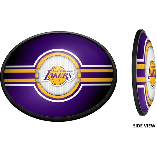 Los Angeles Lakers: Oval Slimline Lighted Wall Sign - The Fan-Brand