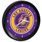 Los Angeles Lakers: Ribbed Frame Wall Clock - The Fan-Brand