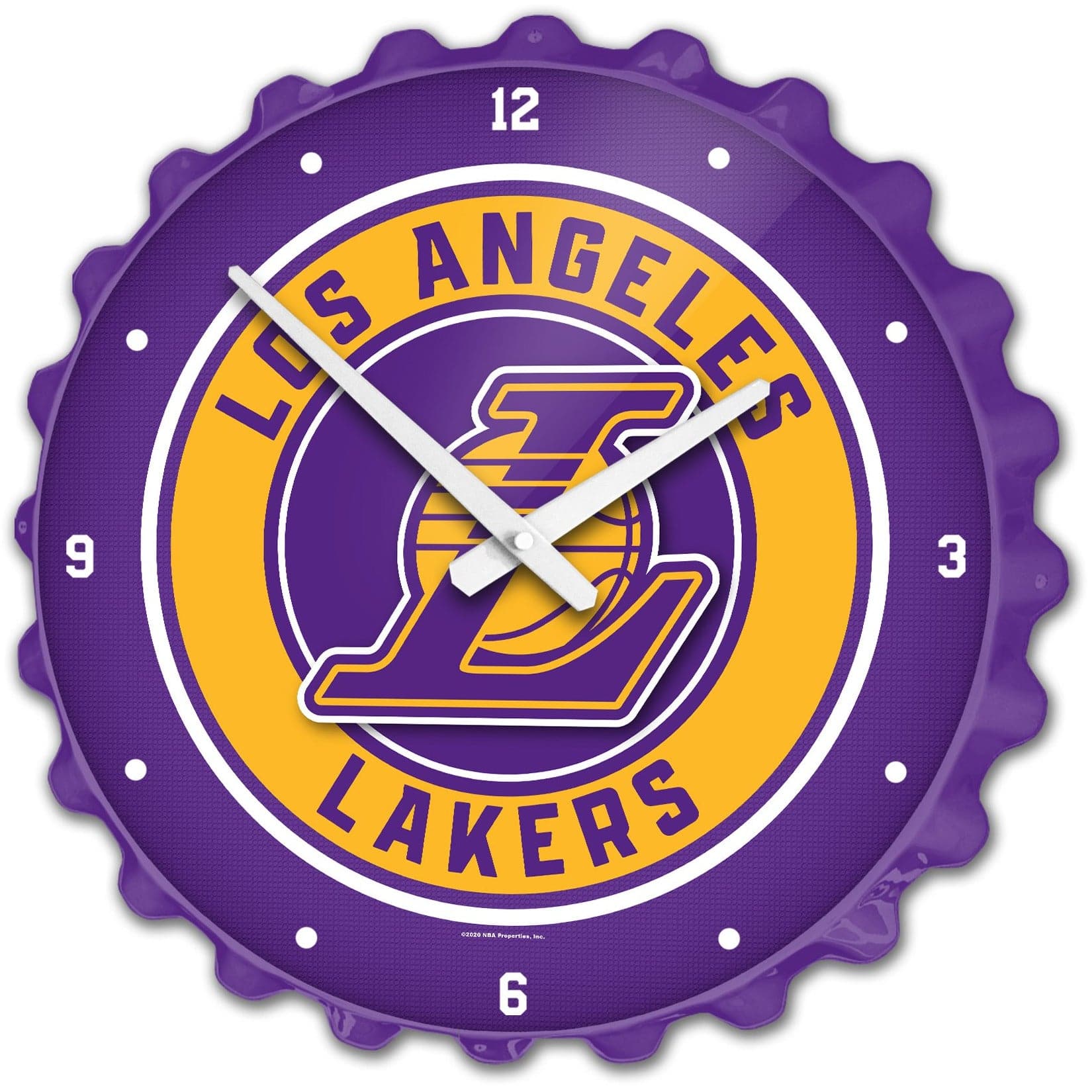 Los Angeles Lakers: Bottle Cap Wall Clock - The Fan-Brand
