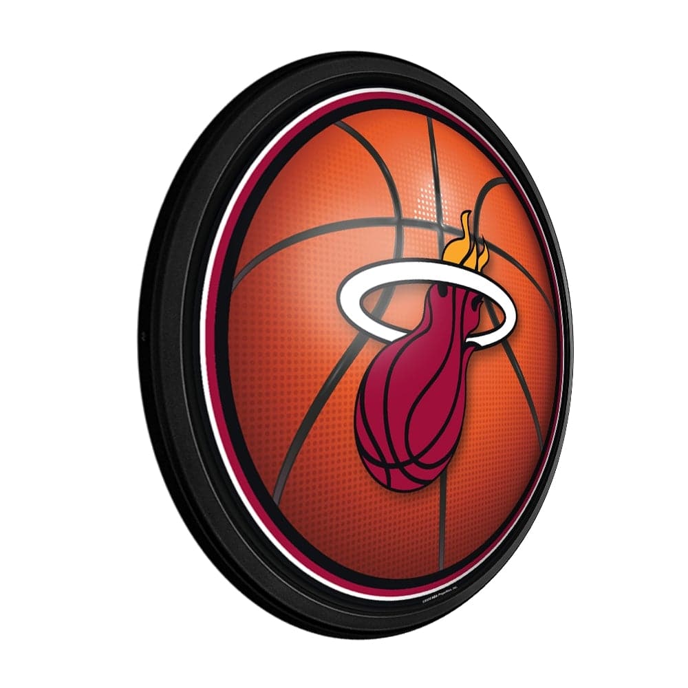 Miami Heat: Basketball - Round Slimline Lighted Wall Sign - The Fan-Brand
