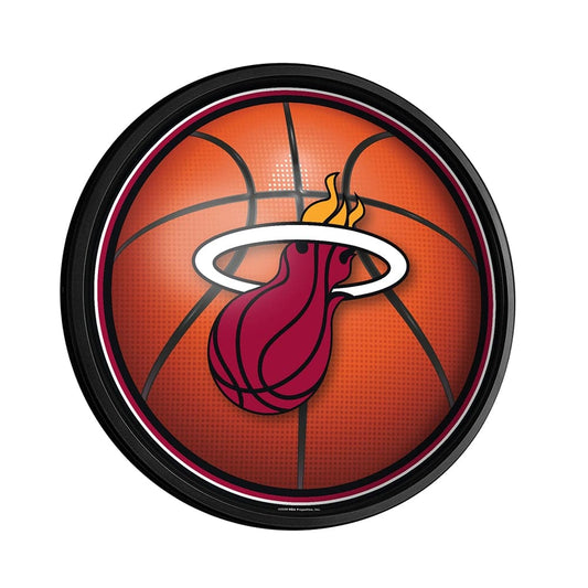Miami Heat: Basketball - Round Slimline Lighted Wall Sign - The Fan-Brand