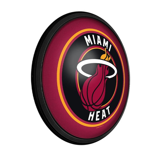 Miami Heat: Round Slimline Lighted Wall Sign - The Fan-Brand