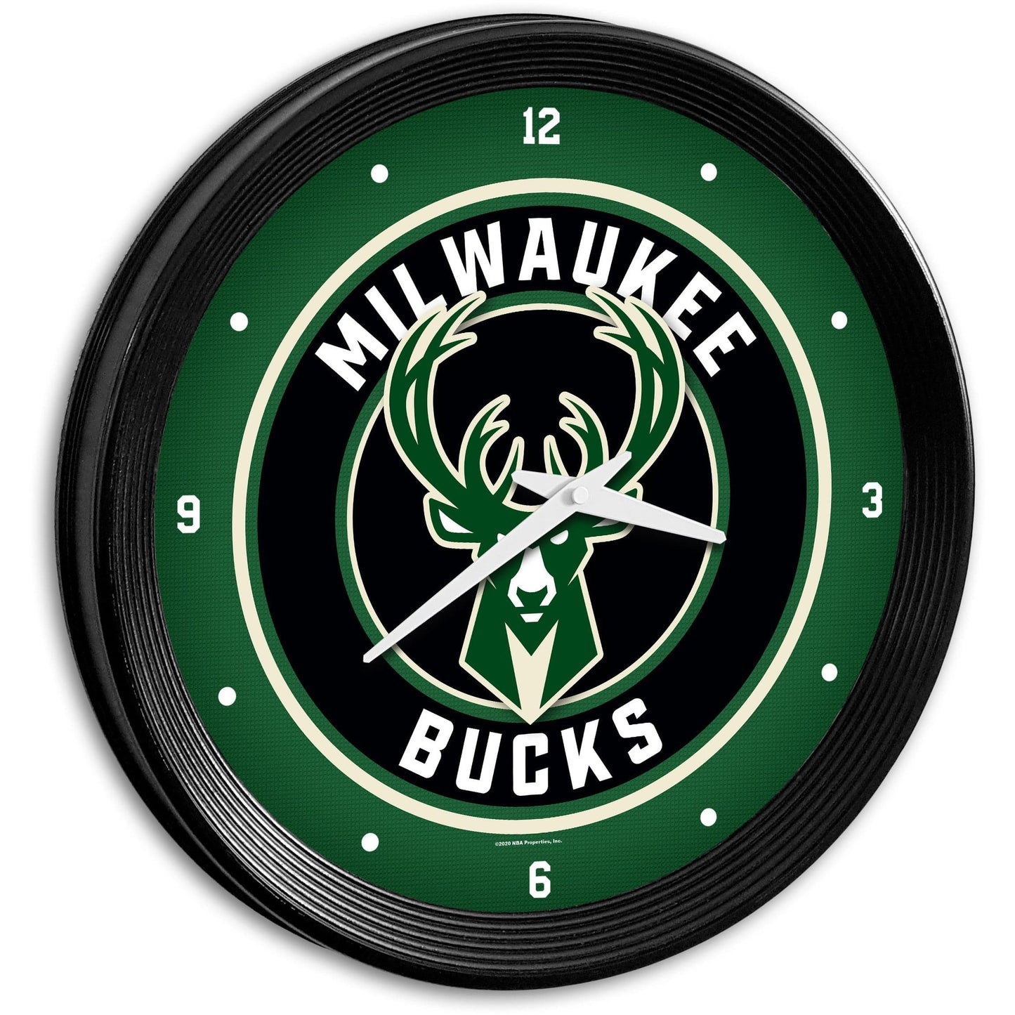 Milwaukee Bucks: Ribbed Frame Wall Clock - The Fan-Brand