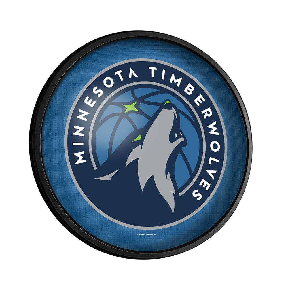 Minnesota Timberwolves: Round Slimline Lighted Wall Sign - The Fan-Brand