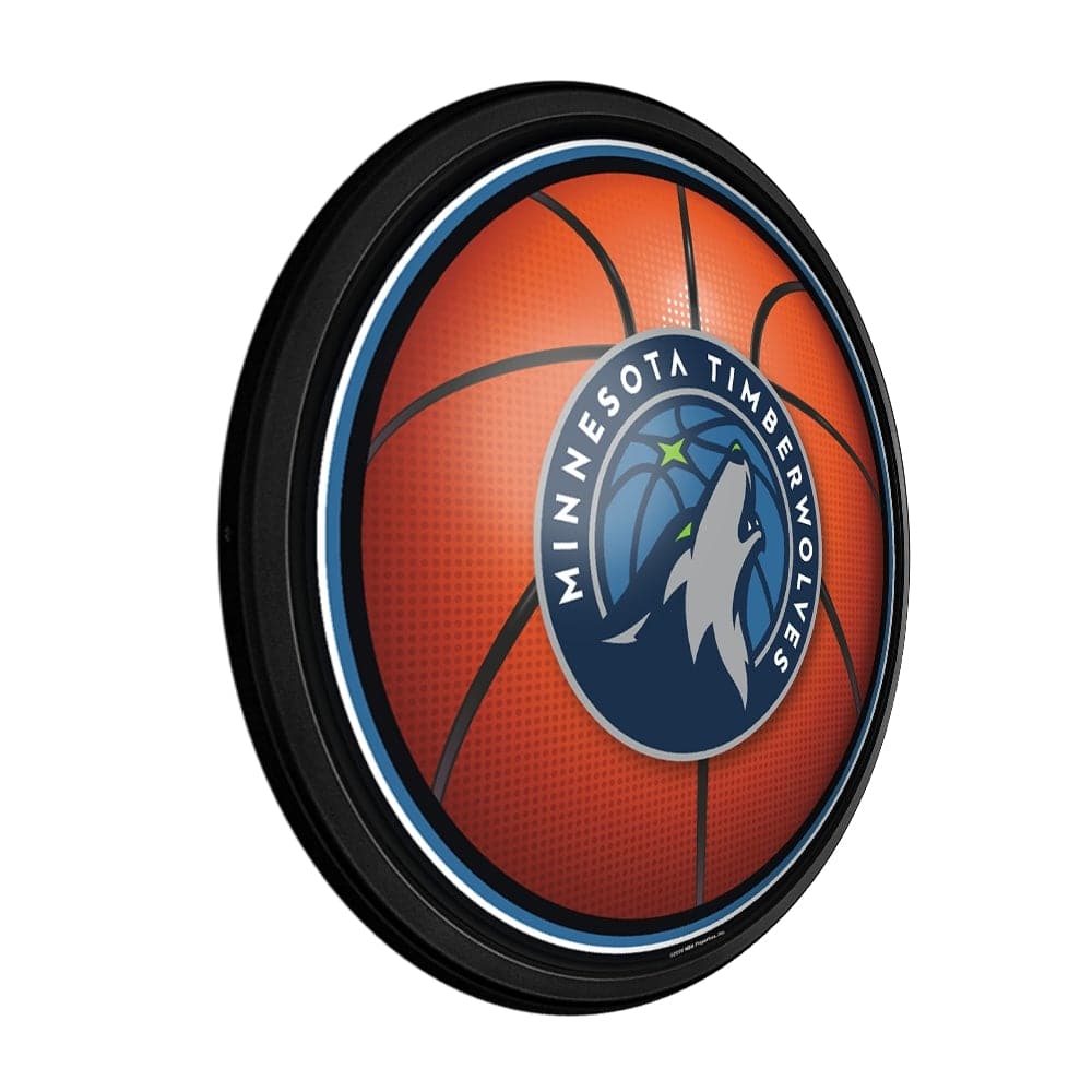 Minnesota Timberwolves: Basketball - Round Slimline Lighted Wall Sign - The Fan-Brand