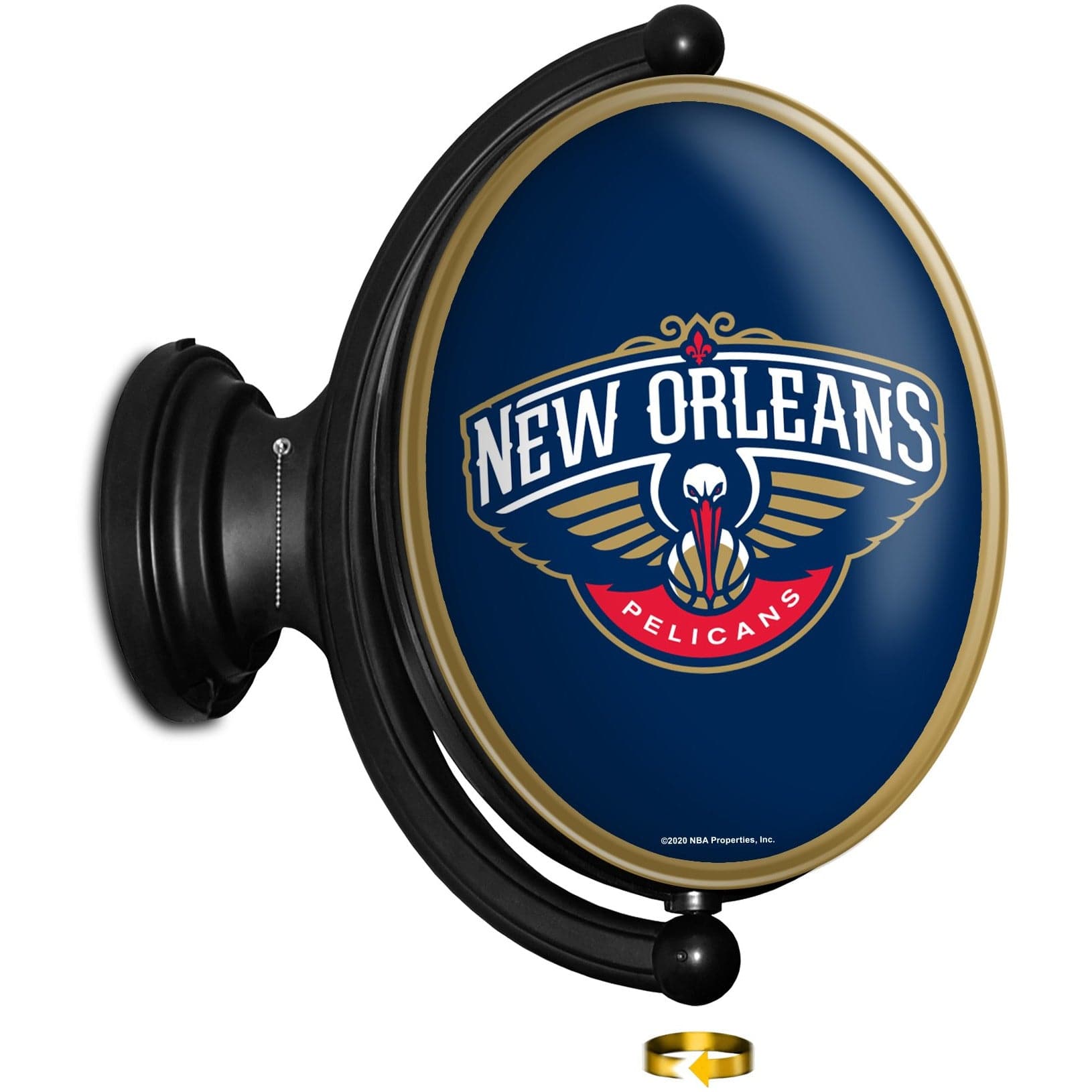 New Orleans Pelicans: Original Oval Rotating Lighted Wall Sign - The Fan-Brand