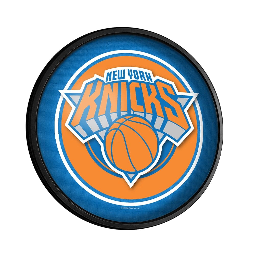 New York Knicks: Round Slimline Lighted Wall Sign - The Fan-Brand