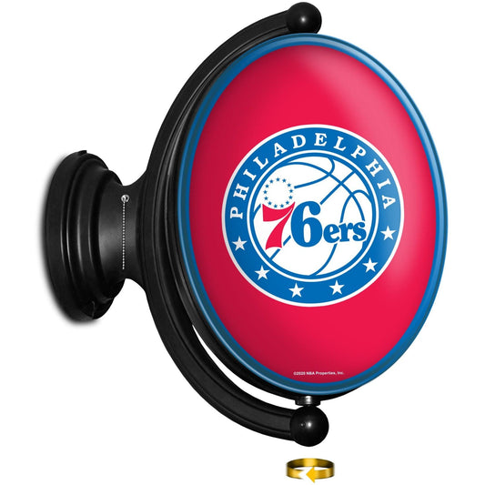Philadelphia 76ers: Original Oval Rotating Lighted Wall Sign - The Fan-Brand