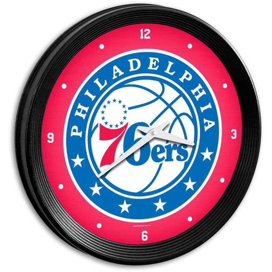Philadelphia 76ers: Ribbed Frame Wall Clock - The Fan-Brand