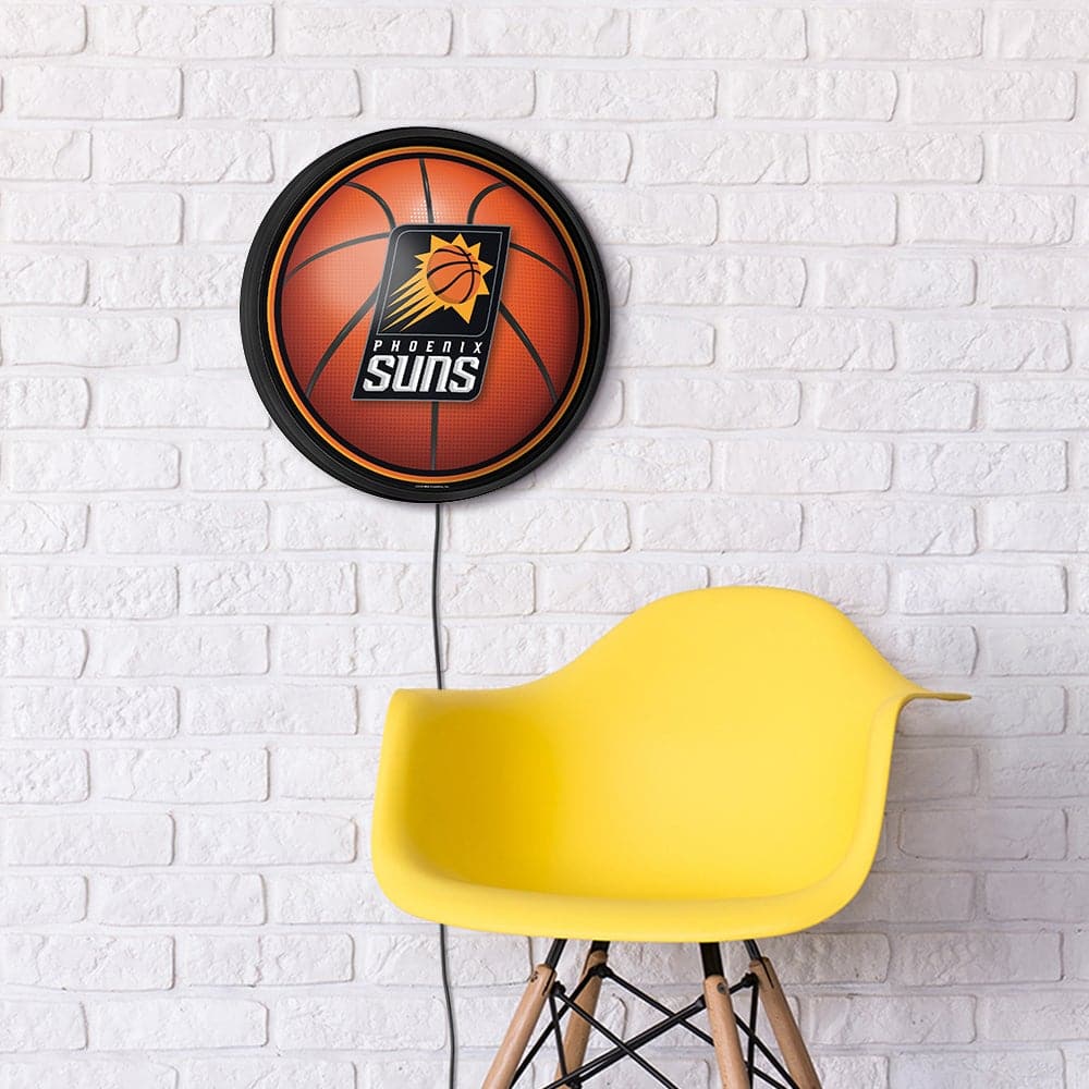 Phoenix Suns: Basketball - Round Slimline Lighted Wall Sign - The Fan-Brand