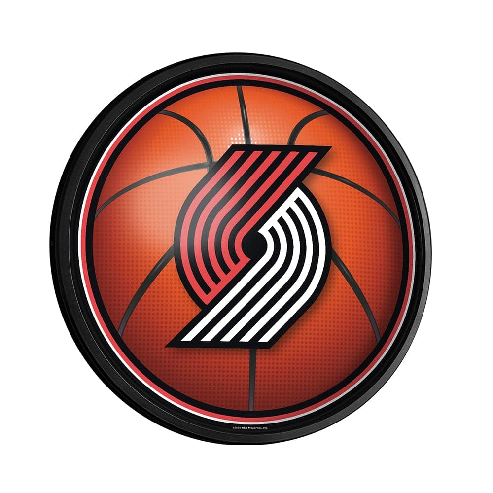 Portland Trail Blazers: Basketball - Round Slimline Lighted Wall Sign - The Fan-Brand