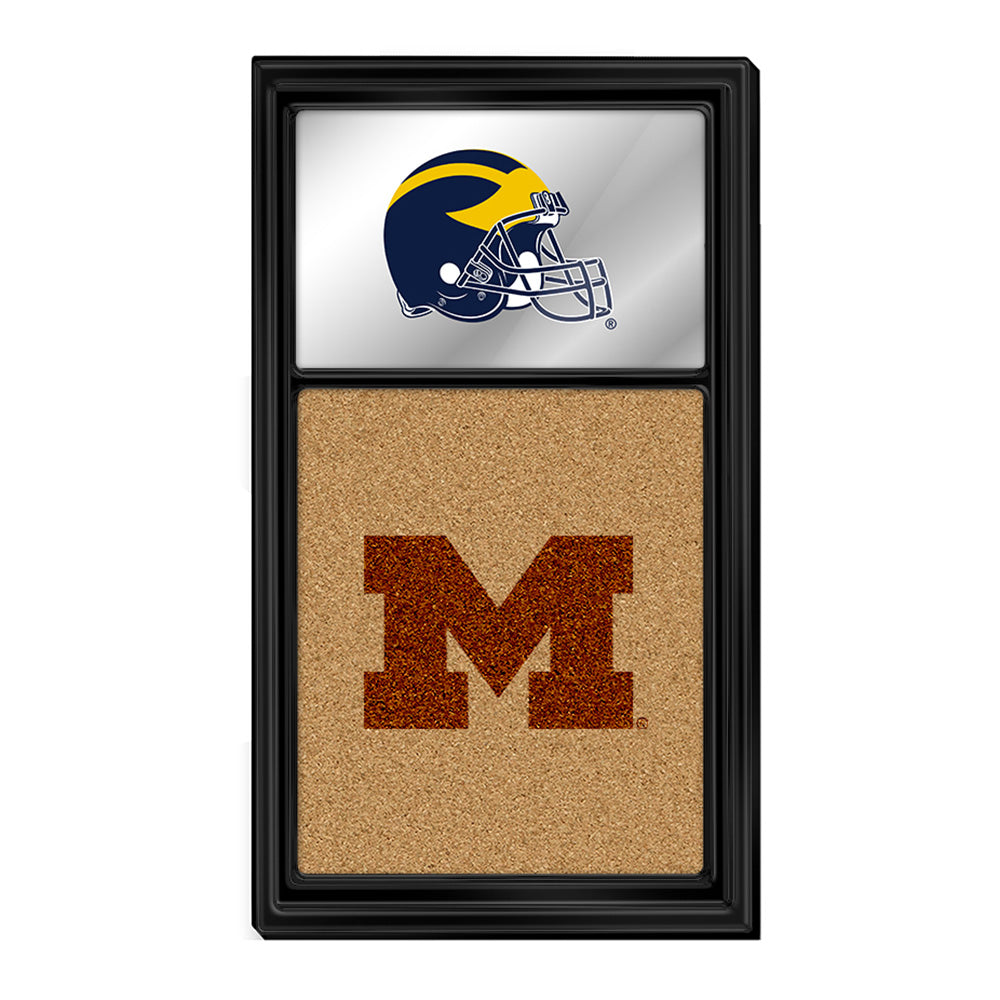 Michigan Wolverines: Dual Logo - Mirrored Cork Note Board Default Title