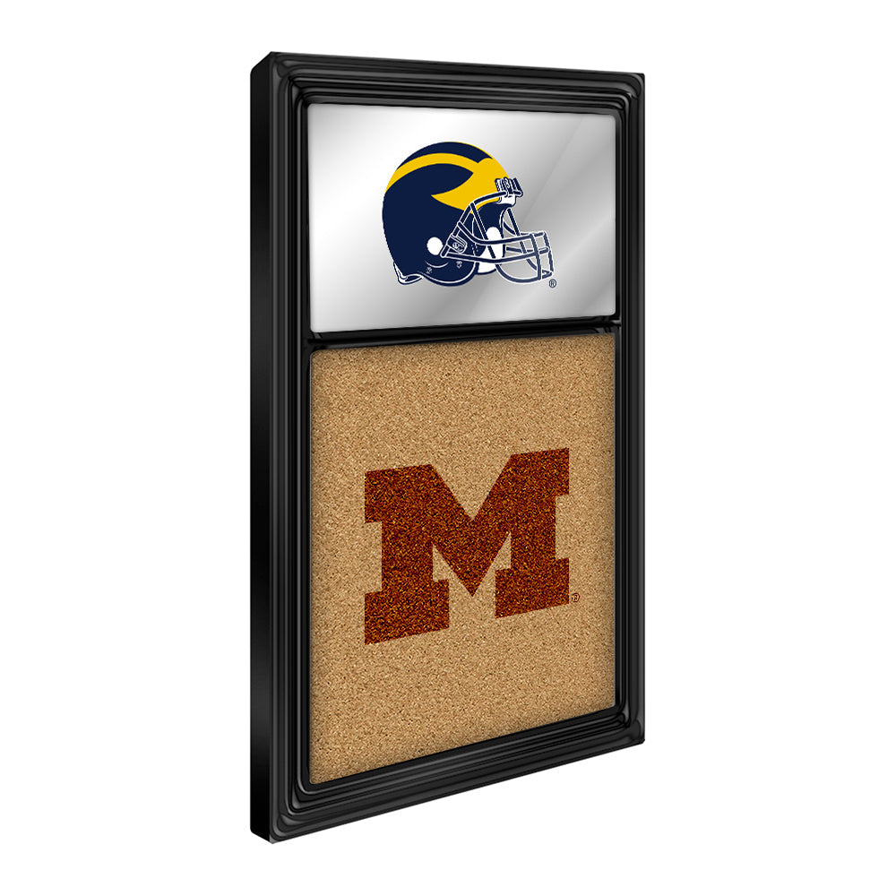 Michigan Wolverines: Dual Logo - Mirrored Cork Note Board Default Title