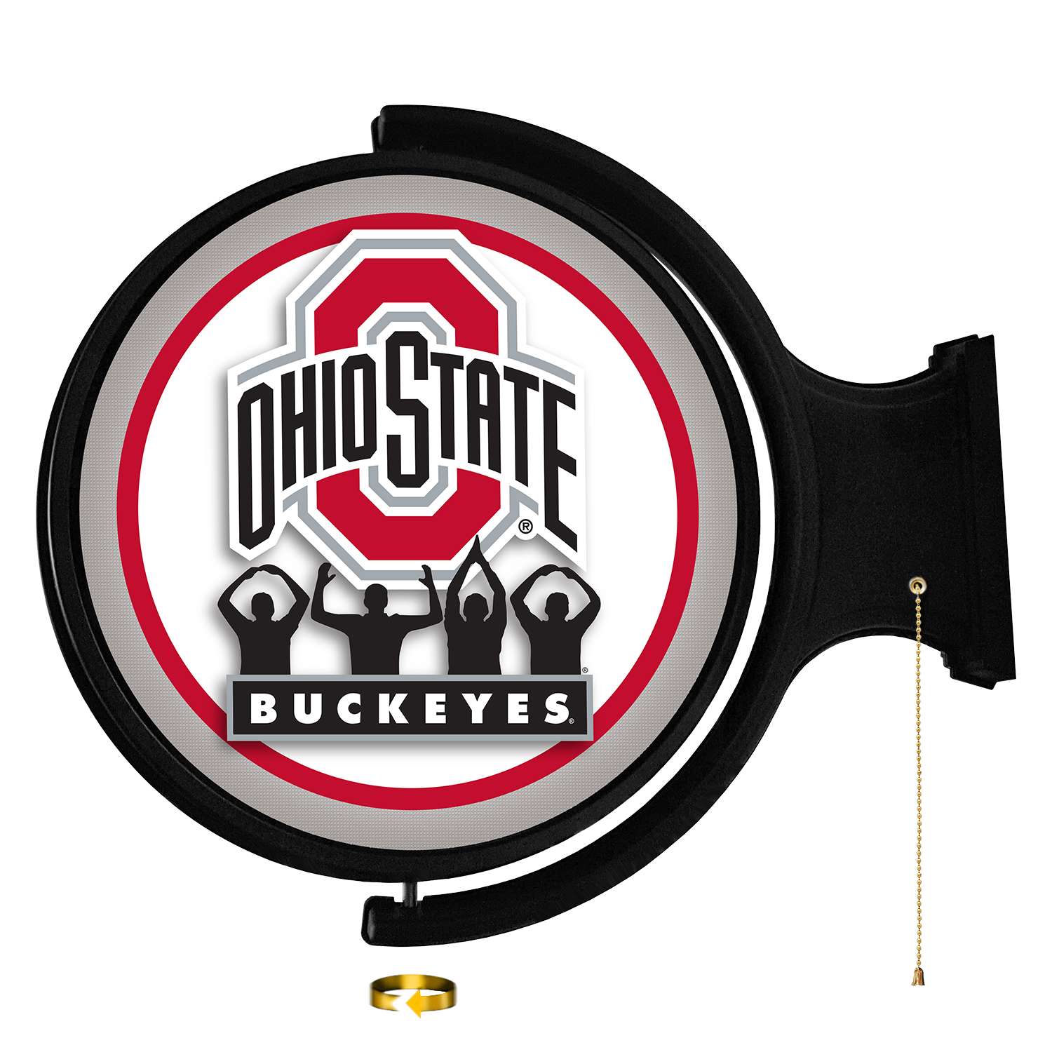 Ohio State Buckeyes: O-H-I-O - Original Round Rotating Lighted Wall Sign Default Title