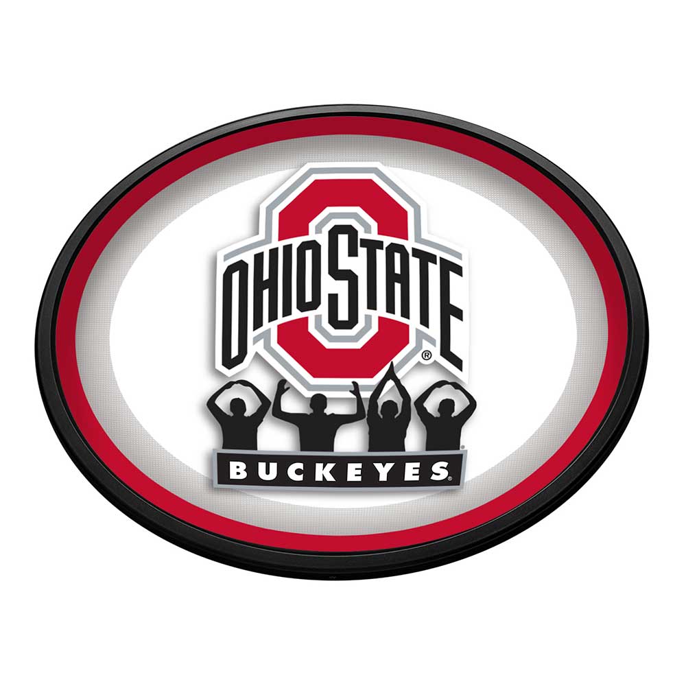 Ohio State Buckeyes: O-H-I-O - Oval Slimline Lighted Wall Sign Default Title