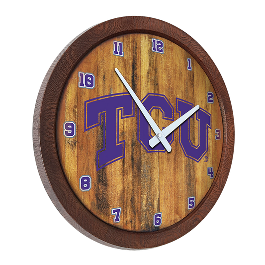 TCU Horned Frogs: "Faux" Barrel Top Wall Clock Default Title