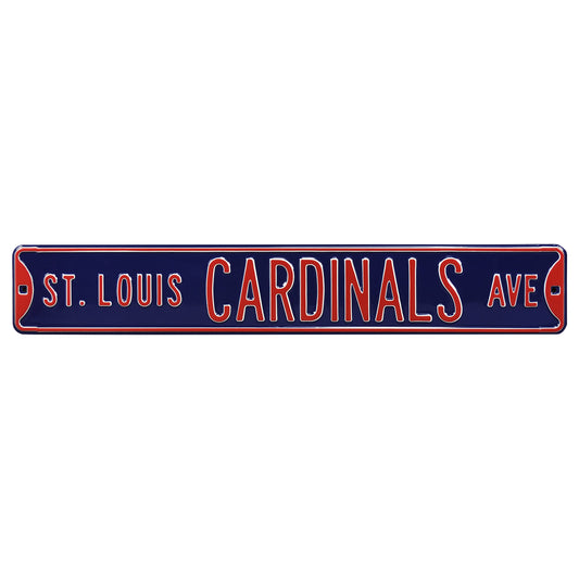 St Louis Cardinals Steel Street Sign-St Louis CARDINALS AVE on Navy
