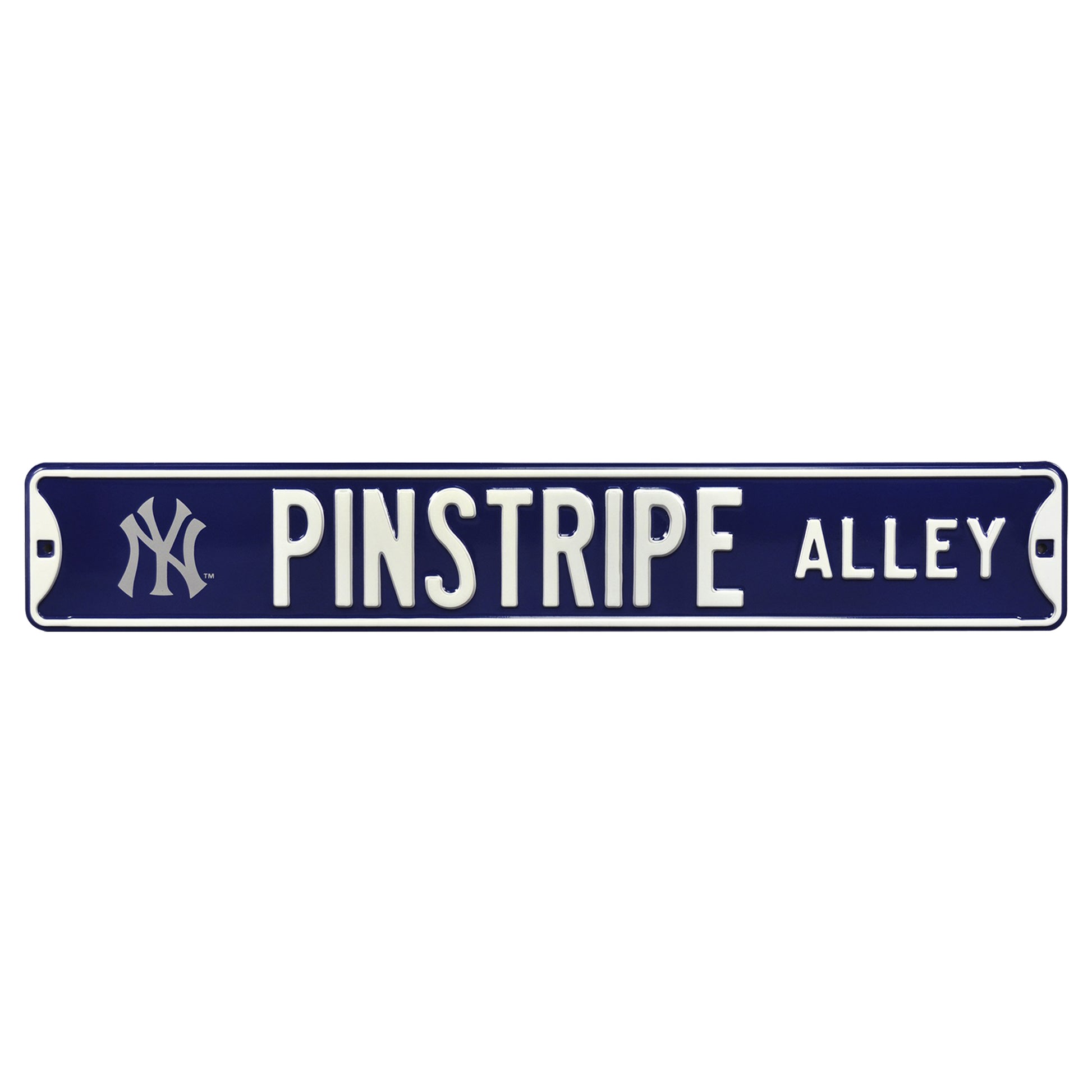 Men's New York Yankees Bixler's Pinstripe Logo Rounded Sterling Silver  Cufflinks