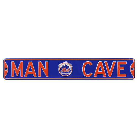New York Mets Steel Street Sign with Logo-MAN CAVE