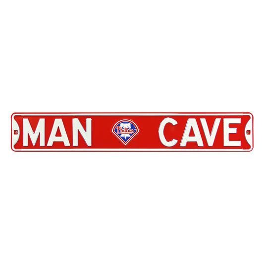 Philadelphia Phillies Steel Street Sign with Logo-MAN CAVE