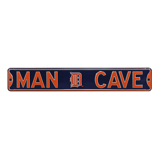 Detroit Tigers Steel Street Sign with Logo-MAN CAVE