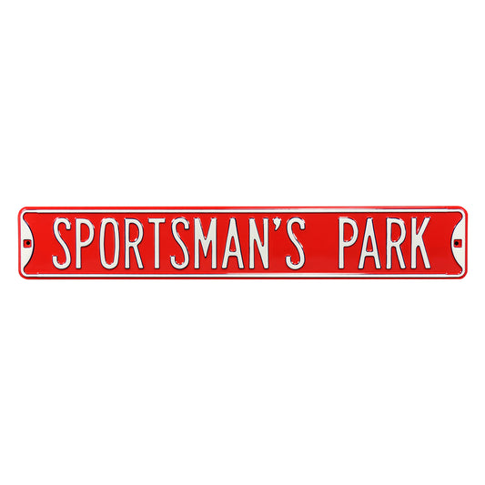 St Louis Cardinals Steel Street Sign-SPORTSMAN'S PARK