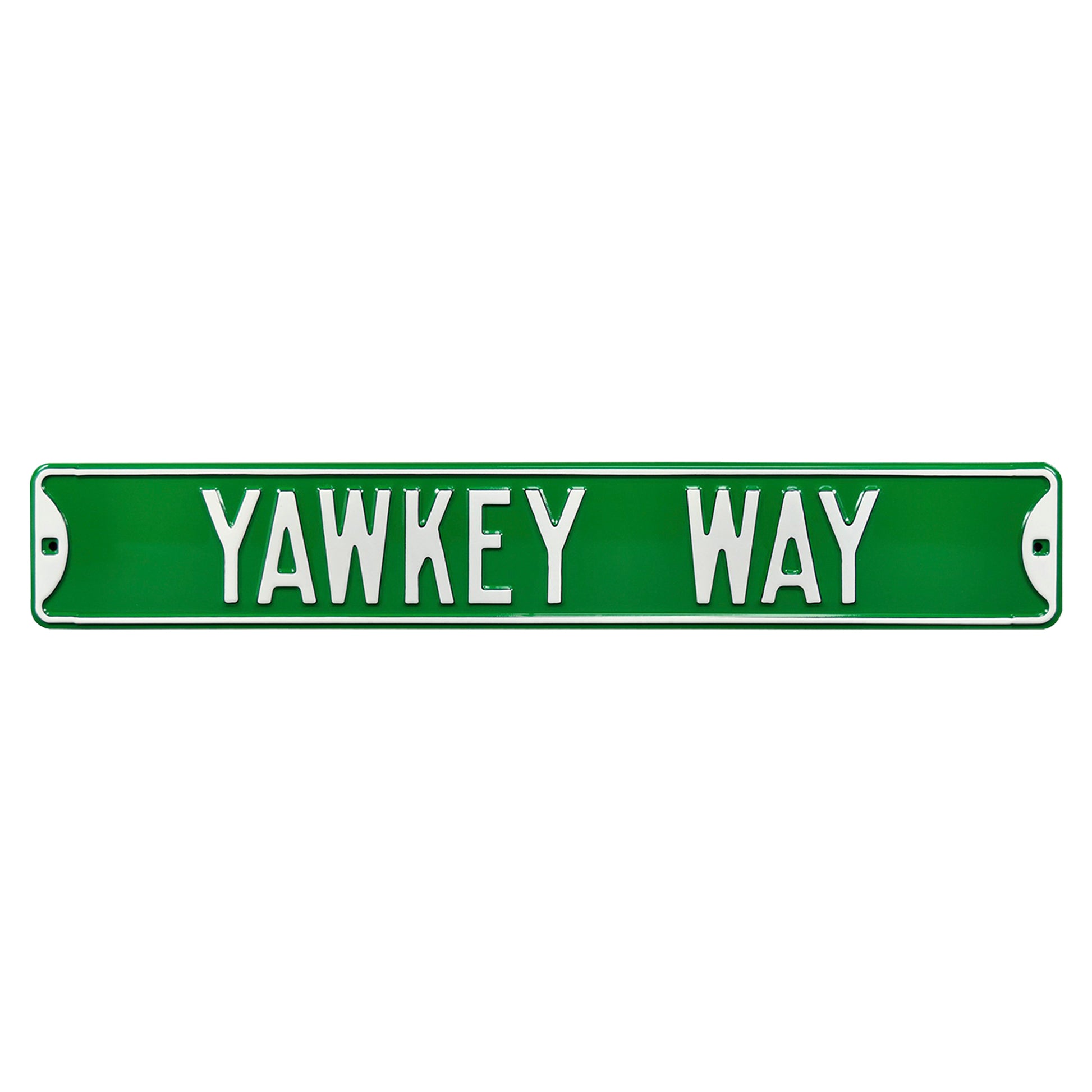 Boston Red Sox Steel Street Sign-YAWKEY Way on Green 36 W x 6 H