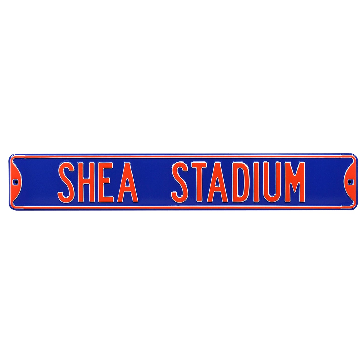 New York Mets Steel Street Sign-SHEA STADIUM on Blue