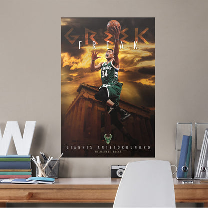 Milwaukee Bucks: Giannis Antetokounmpo Greek Freak Mural        - Officially Licensed NBA Removable Wall   Adhesive Decal