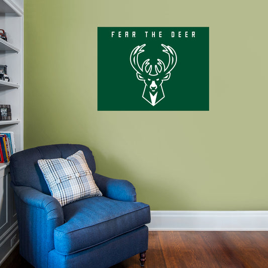 Milwaukee Bucks:  2022 Hype Logo        - Officially Licensed NBA Removable     Adhesive Decal