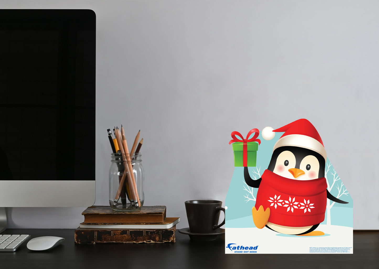 Christmas: Penguin with Red Sweater  Mini   Cardstock Cutout  -      Stand Out