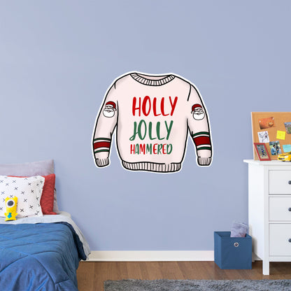 Holly Jolly Hammered Sweater        - Officially Licensed Big Moods Removable     Adhesive Decal