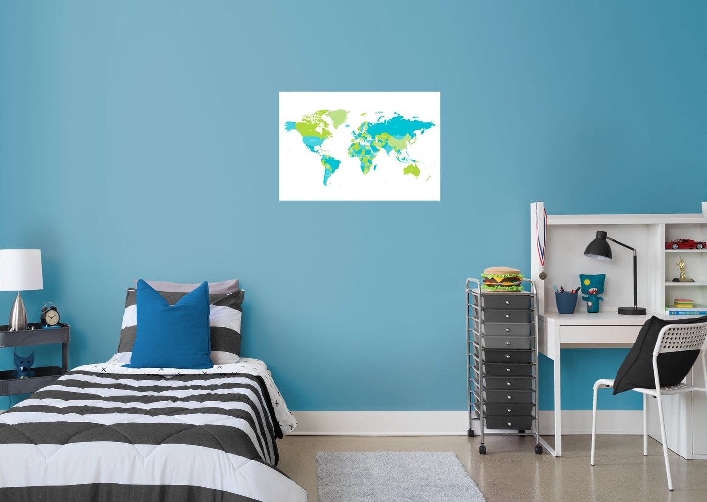 World Maps:  World States Map Mural        -   Removable Wall   Adhesive Decal