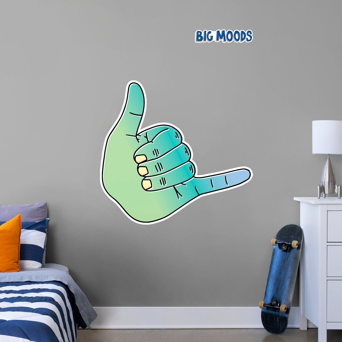 Hang Loose Gesture (Multi-Color)        - Officially Licensed Big Moods Removable     Adhesive Decal