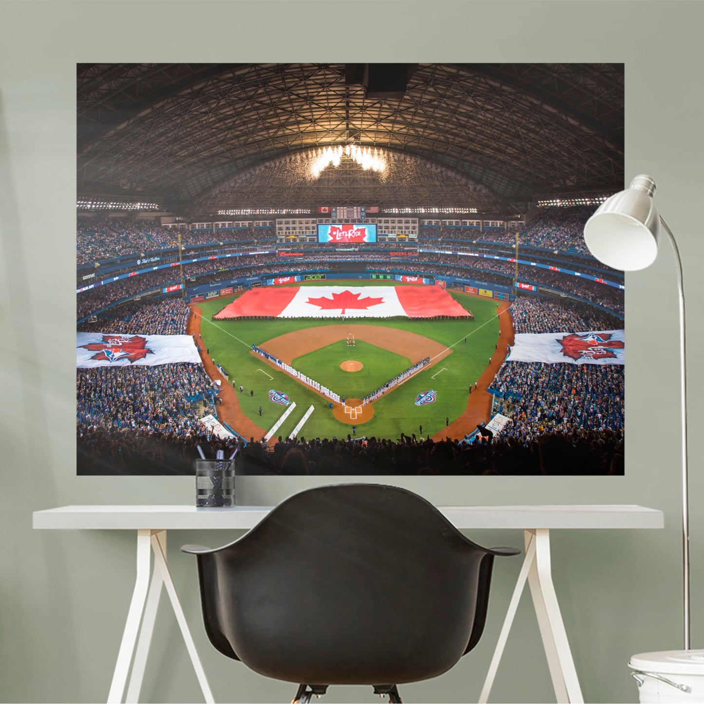Toronto Blue Jays: Rogers Centre Canadian Flag Mural        - Officially Licensed MLB Removable Wall   Adhesive Decal