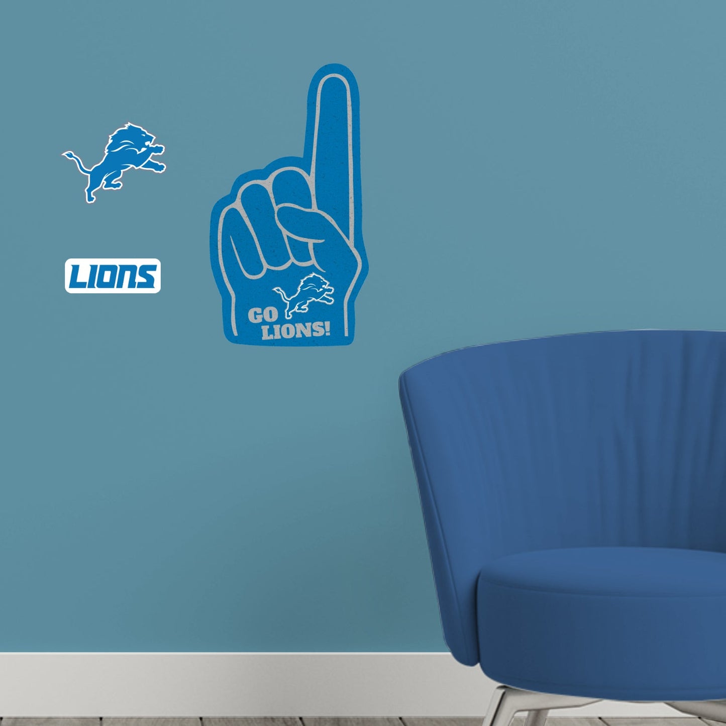 Detroit Lions: Foam Finger - Officially Licensed NFL Removable Adhesive Decal